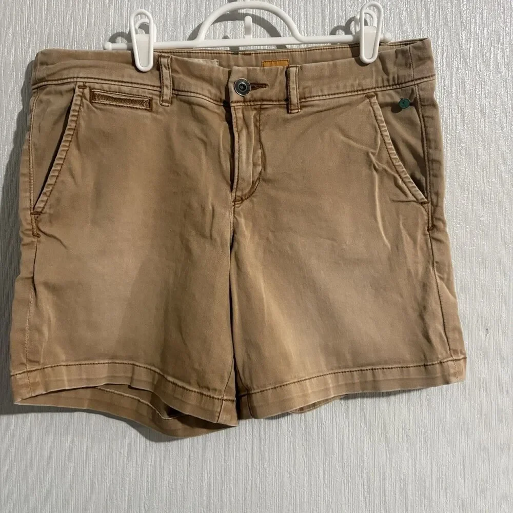 Pilcro Hyphen Shorts Tan Chino Casual Work Business Prep Anthropologie Womens 27